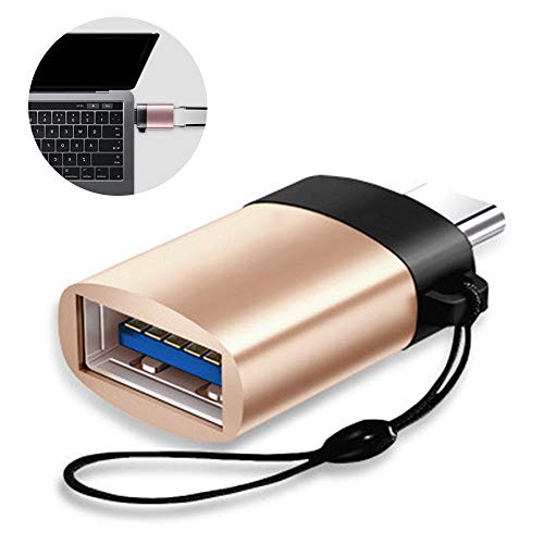 LayOPO Adaptador USB C a USB 3.0 OTG, Convertidor de Aluminio Tipo C con Tira para MacBook Pro 2018/2017, MacBook Air 2018, Pixel 3, DELL XPS y Más Dispositivos de Tipo C-Negro