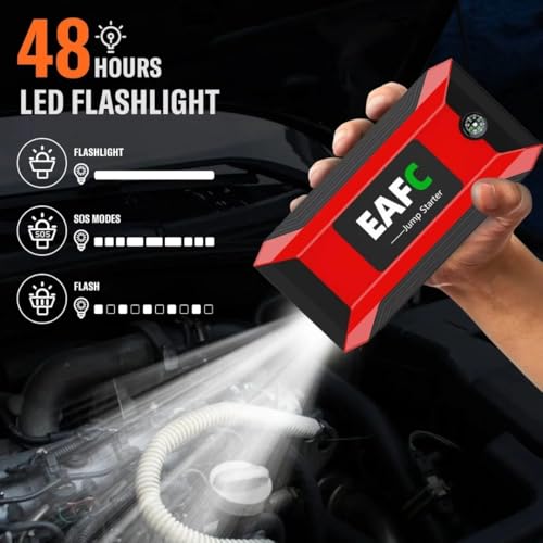 Arrancador de batería de coche EAFCAuto para solucionar averías de motor sin cables de puenteo 5