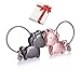 Schlüsselanhänger Paar Liebe,1 Paar Magnet Klein Schlüsselbund mit magnetischem Mund,Edelstahl Drahtseil Deko Schlüsselband für Pärchen Geschenke Liebhaber Beste Freundin (GunSchwarz RoseGold)