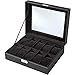 Produktbild tectake® Uhrenbox Uhrenkasten Kunstleder - diverse Farben - (Schwarz 10 Uhren | Nr. 401537)