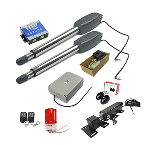 Moteur de portail coulissant, Ouvre-porte électrique automatique à double bras for porte battante opérateur actionneur moteur plus proche ouvre-porte pivotant + système de contrôle Wifi for allée pour