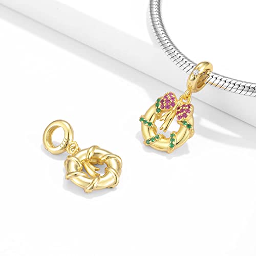 Aiegnos Gold Christmas Decoration Charm For Bacelet Christmas Hanging Ornament Pendant Charms For Jewelry Making For Christmas New Year Gifts #TOP2