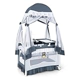 lit parapluie avec baldaquin 【Lit bébé multifonctionnel】Ce lit parapluie bebe peut être utilisé de multiples façons, à l’intérieur etl’extérieur, il peut servir de lit, de parc et de porte-couches. La moustiquaire entourant peut être abaissée afin de protéger bébé des piqûres de moustiques et de préserver son sommeil.