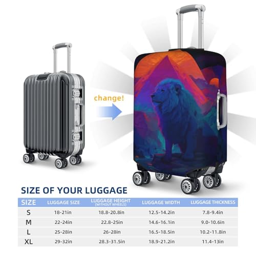 Fantasy Mystic Lion Elastic Travel Luggage Covers Dustproof Scratch-Resistant Suitcase Protector Fit 22-24 Inch4