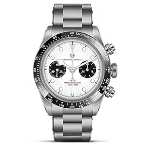 Pagani Design 1718 Panda Dial Men’s Quartz Watches Fashion Casual Man Chronograph Wrist Watch VK64 Movement Stainless Steel Band 100M Waterproof Retro