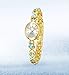 Fashion Women's Dress Watch Elegant Pearl Oval dial Ladies Bracelet Waterproof Analog Casual Watch (U Gold Blue)