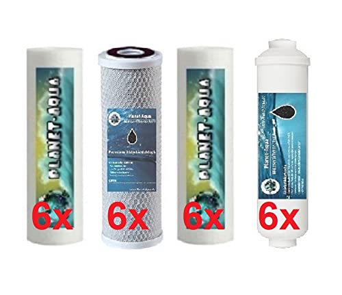 Planet-Aqua 3 Jahres Osmoseanlagen Ersatzpatronen Set - 24 Ersatzfilter Patronen für Umkehr Osmose Wasserfilter Aquarium Fische Trinkwasserfilter Küchen Filter Kartuschen