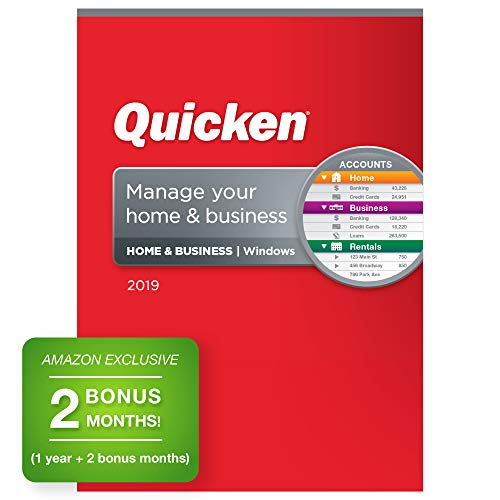Quicken Home & Business 2019 Personal Finance & Small Business Software [PC Disc] 1-Year Subscription + 2 Bonus Months [Amazon Exclusive]