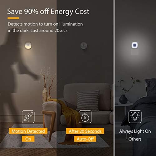 Newild LYRIDZ Rechargeable LED Night Light Adjustable Brightness Warm White nightlight for Kids Motion Sensor for Hallway, Kitchen, Bathroom, Bedroom, Stairs, Li-Polymer Battery, 2-Packs