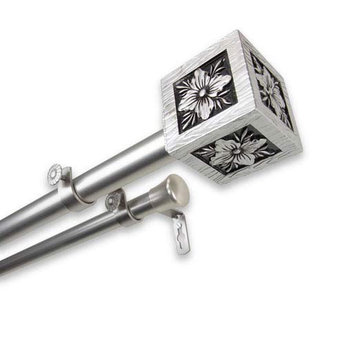 Rod Desyne Ophelia Double Curtain Rod, 66"-120", Satin Nickel #TOP1