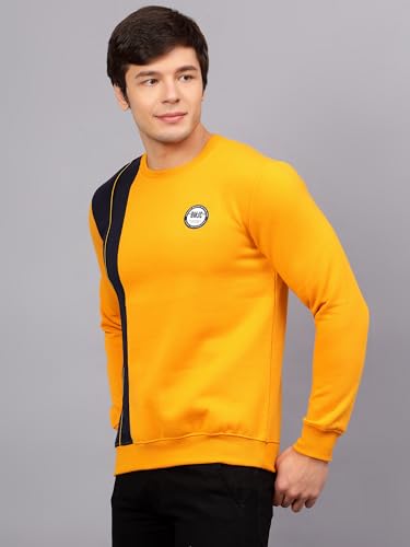 Image of Ben Martin Men's Round Neck Regular Fit Full Sleeve Side Penal Contrast Cotton Polyester Sweatshirt