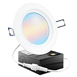 Sunco Lighting 12W 6inch Directional Adjustable Gimbal Dimmable LED Retrofit Recessed Lighting Fixture (=60W) 5000K Daylight Energy Star, UL, LED Ceiling Light 800 Lumens