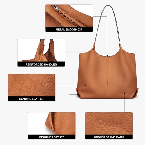 Bolso Hobo para mujer de cuero genuino suave miniatura 4