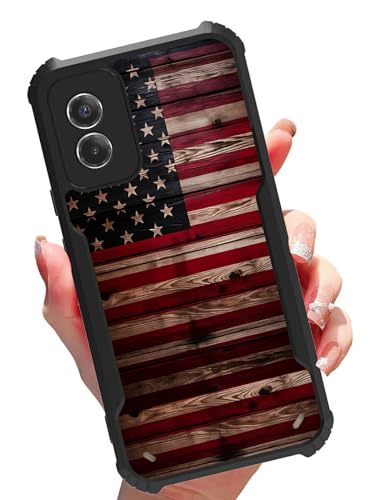 GFRGTFHYT for Motorola Moto G Power 5G 2024 Phone Case Slim Shockproof Soft TPU Corners Bumper Hard Plastic Back Hybrid Protective Cover Case for Moto G Power 5G 2024 6.7 inch, American Flag -  GFCDH-YKL-Power 5G 2024-181