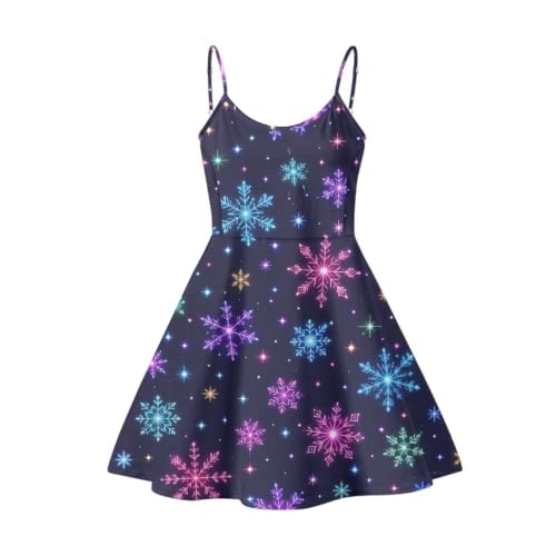 Image of Women's Spaghetti Strap Dress Summer Casual Swing Sundress Girls Beachwear Swing Mini Dress