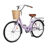 Brightpeak 24' Beach Cruiser Bike for Women Men - Comfort City Bicycle with Front Basket &...