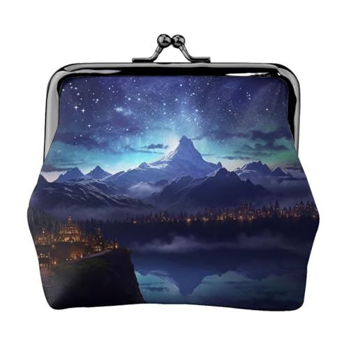 Porte-monnaie cuir synthétique homme femme avec serrure à baiser rétro chic