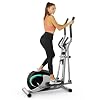 THERUN Elliptical Machine for Home, Hyper-Quiet Elliptical Exercise Machine, Compact Elliptical Trainer w/8 Levels Adjustable Resistance, 6KG Flywheel, Pulse Sensor, LCD Monitor