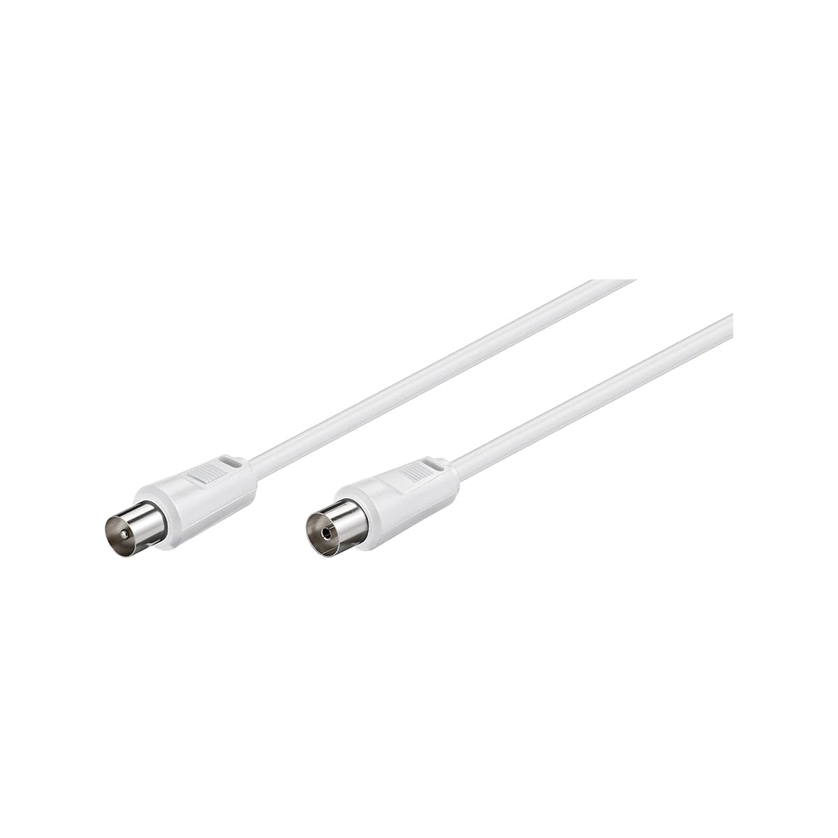 Goobay 11510 Cavo antenna (70 dB, 75 Ohm), 2x schermato, spina coassiale nichelata alla presa coassiale, adatto per TV, HDTV, radio, DVB-T2, DVB-S2, DVB-C, lunghezza 1,50 m