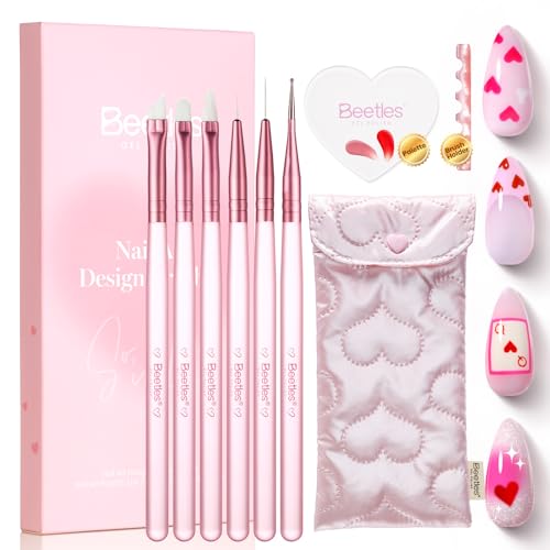 Beetles Valentines Nail Art Brushes 6pcs – Cherish Nail Art Tools...