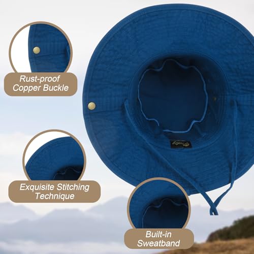 Image of Bucket Hat Wide Brim UV Protection Sun Hat Boonie Hats Fishing Hiking Safari Outdoor Hats for Men and Women