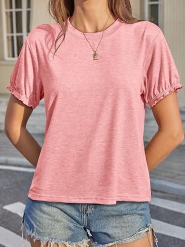 Image of UNCLECAT Women's Short Sleeve T Shirts Trendy Crew Neck Tops Basic Tee | Summer Fall,Boho Tops, Summer Outfits,Casual,Workout Gym Clothes,Fashion Clothing
