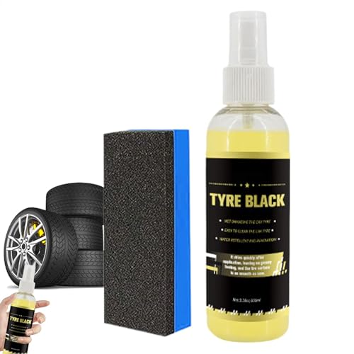Spray per rivestimento pneumatici, lucidatura pneumatici neri - Restauratore lucidante per rivestimento ruote da 100 ml,Detergente per pneumatici a lunga durata, spray protettivo per pneumatici per ,