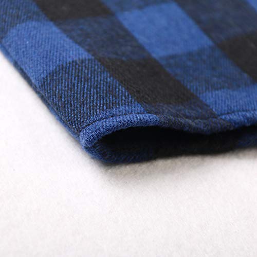 Phorecys Boys Girls Plaid Fleece Lined Shirt,Toddler & Big Kids Long Sleeve Button Down Chirstmas Warm Top 1 Blue 180Cm-13/14 Years #TOP3