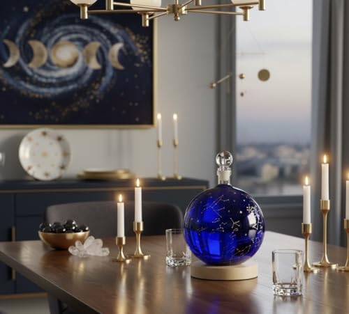 Carafe à décanter globe terrestre bouteille vin whisky lumineuse