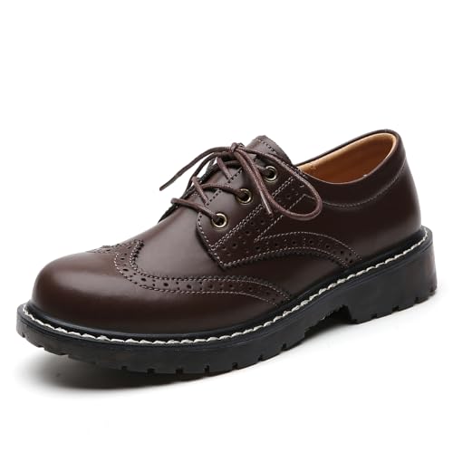 XMM Oxford Shoes for Women Women's Oxford Shoe Lace-Up Round