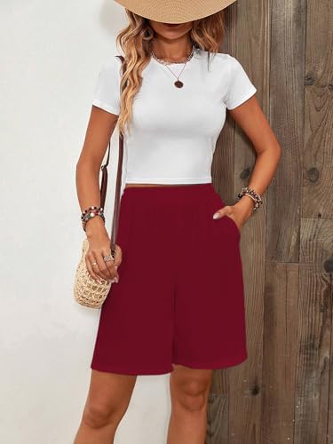 Image of Women's Outdoor Shorts with High-Waisted Design Drawstring Waist Relaxed Fit Stylish Brown Summer Wear | Women Dress | Jumpsuit | Jumpsuits for Women Stylish