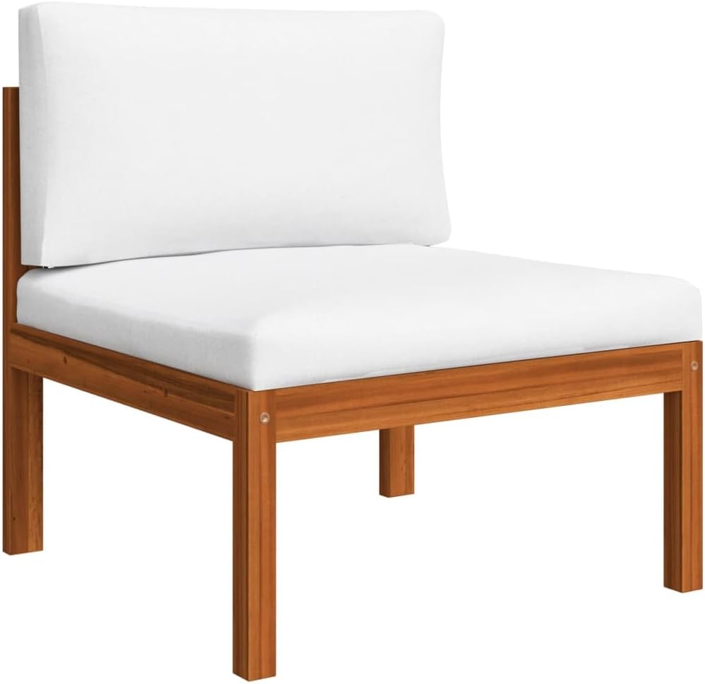 Stylish 3-Seater Patio Sofa with Cream Cushions, Solid Acacia Wood Frame, Weather-Resistant Design