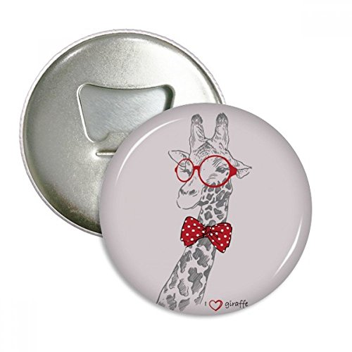 Badge button décapsuleur aimant de réfrigérateur girafe rond 3 pcs