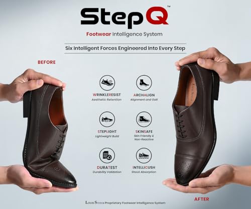 Image of LOUIS STITCH Derby Formal Shoes for Men | Lace-Up Cap Toe | Ideal for Business, Casual, Parties (RGCTBB)