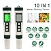 10 in 1 Water Quality Tester PH/TDS/Salt/SG/ORP/EC/Hydrogen/Resistivity/Temp/Nutrient Multifunction Testing Pen for Pool Aquarium