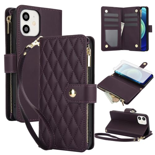 Coque iPhone 12 avec porte-cartes et support à rabat de protection