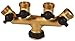 Dixon GHT 4-Valve Manifold, PTFE Seals, Forged Brass, SS Balls, Swiv Inlet (500GH4VBK)