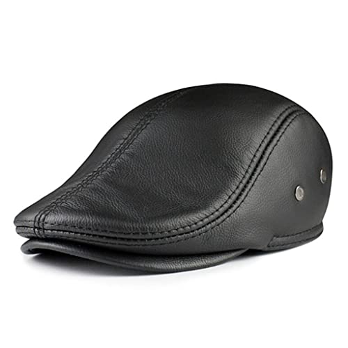 Ccbuy Earmuffs Warm Autumn Leather Men's Retro Beret Flat Hat Winter Gatsby Driver Hat Newsboy (Color : D, Size : 59-60Cm) #TOP29