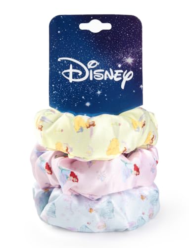 Image of Disney Princess Scrunchies for Girls, 3PCS Cute Hair Ties No Damage & Ponytail Holders, Ariel Cinderella Belle Hair Accessories for Kids Hair Scrunchies, Birthday Gifts for Toddler Girls
