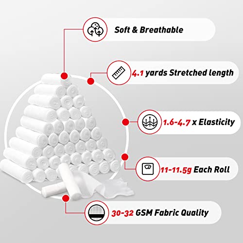 Gauze Rolls,90 Packs Of 4” X 4.1 Yd, Latex-Free Conforming Stretch Gauze Bandage Roll, Non-Sterile Gauze Rolls And Medical Gauze Rolls, Super Soft Woven For Primary Wound Dressing Support #TOP3