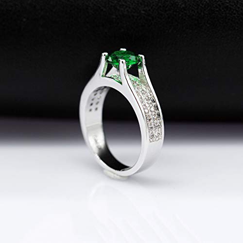 Uloveido Women's Platinum Plated Round Cut AAA Cubic Zirconia Wedding Band Promise Ring for Her with Birthstone Y0062