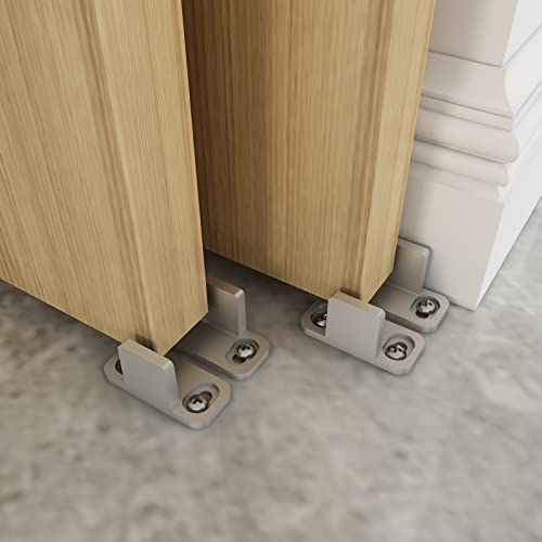 Jubest Floor Guide For Sliding Barn Door Hardware Silver Aluminum Set Of 2 #TOP2