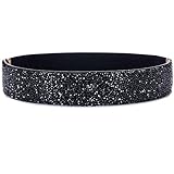 ALAIX Women's Stretchy Dress Belts Sparkle Bling Rhinestone Shiny Party Belt Elastic Waist Belt for...