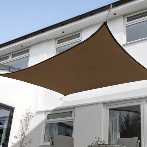 Image of KANAGAWA 20'x26' Sun Shade Sail Brown Curved Rectangle Customizable