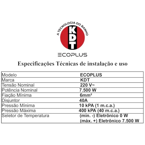 Ducha Chuveiro Elétrico Kdt Eco Plus 7500w 220v Super Jato Prata