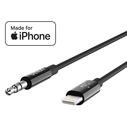 Belkin Av10172Bt03-Blk 3.5Mm Audio Cable With Lightning Connector, Black, Smartphone #TOP1