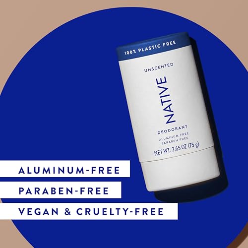 native plastic free deodorant contains naturally derived ingredients 72 hour odor control  deodorant for women and men aluminum free with baking soda coconut oil and shea butter  unscented