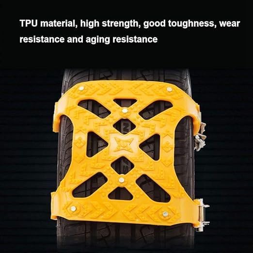 Upgraded Snow Chains for Car, TPU Tire Chains, Adjustable Universal Emergency Anti Slip Snow Chains for Trucks/SUV/ATV for Ice Snow Mud Sand