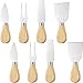 Bekith 4 Pcs Travel Cheese Knives Set, Cheese Knife, Shaver, Fork and Spreader, Wooden Handle