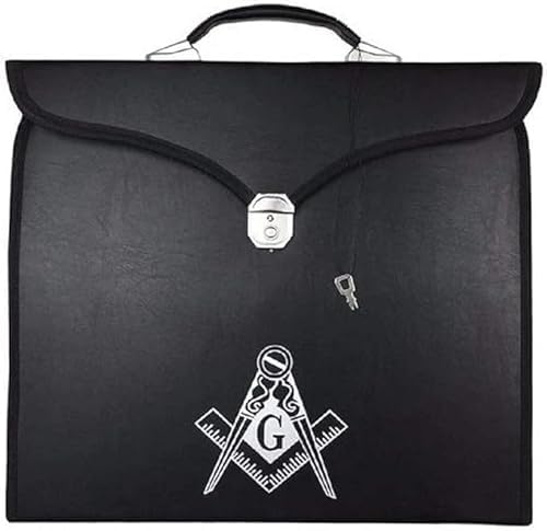 Masonic Regalia Provincial Full Dress Apron Square Compass G Cases [Black]
